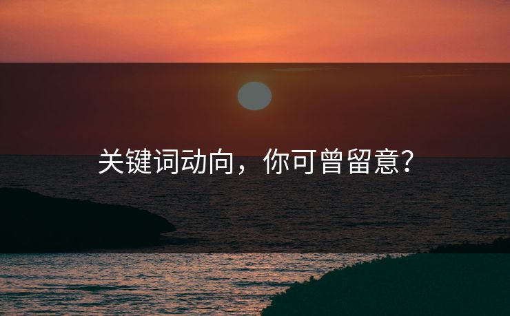 关键词动向，你可曾留意？