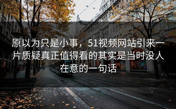 原以为只是小事，51视频网站引来一片质疑真正值得看的其实是当时没人在意的一句话