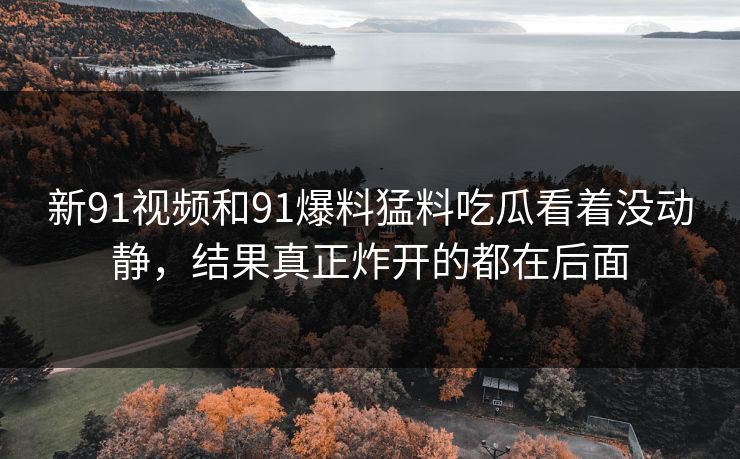 新91视频和91爆料猛料吃瓜看着没动静，结果真正炸开的都在后面