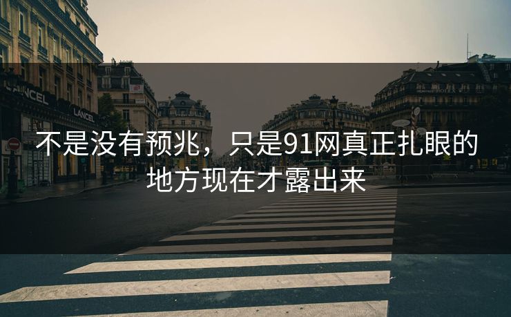 不是没有预兆，只是91网真正扎眼的地方现在才露出来