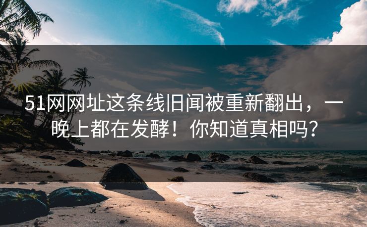 51网网址这条线旧闻被重新翻出，一晚上都在发酵！你知道真相吗？