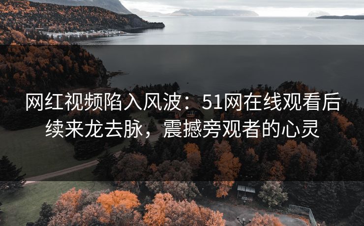 网红视频陷入风波：51网在线观看后续来龙去脉，震撼旁观者的心灵
