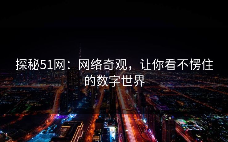 探秘51网：网络奇观，让你看不愣住的数字世界