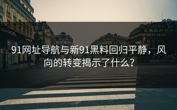 91网址导航与新91黑料回归平静，风向的转变揭示了什么？
