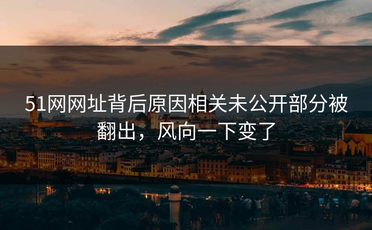 51网网址背后原因相关未公开部分被翻出,风向一下变了 51网网址背后原因相关未公开部分被翻出,风向一下变了